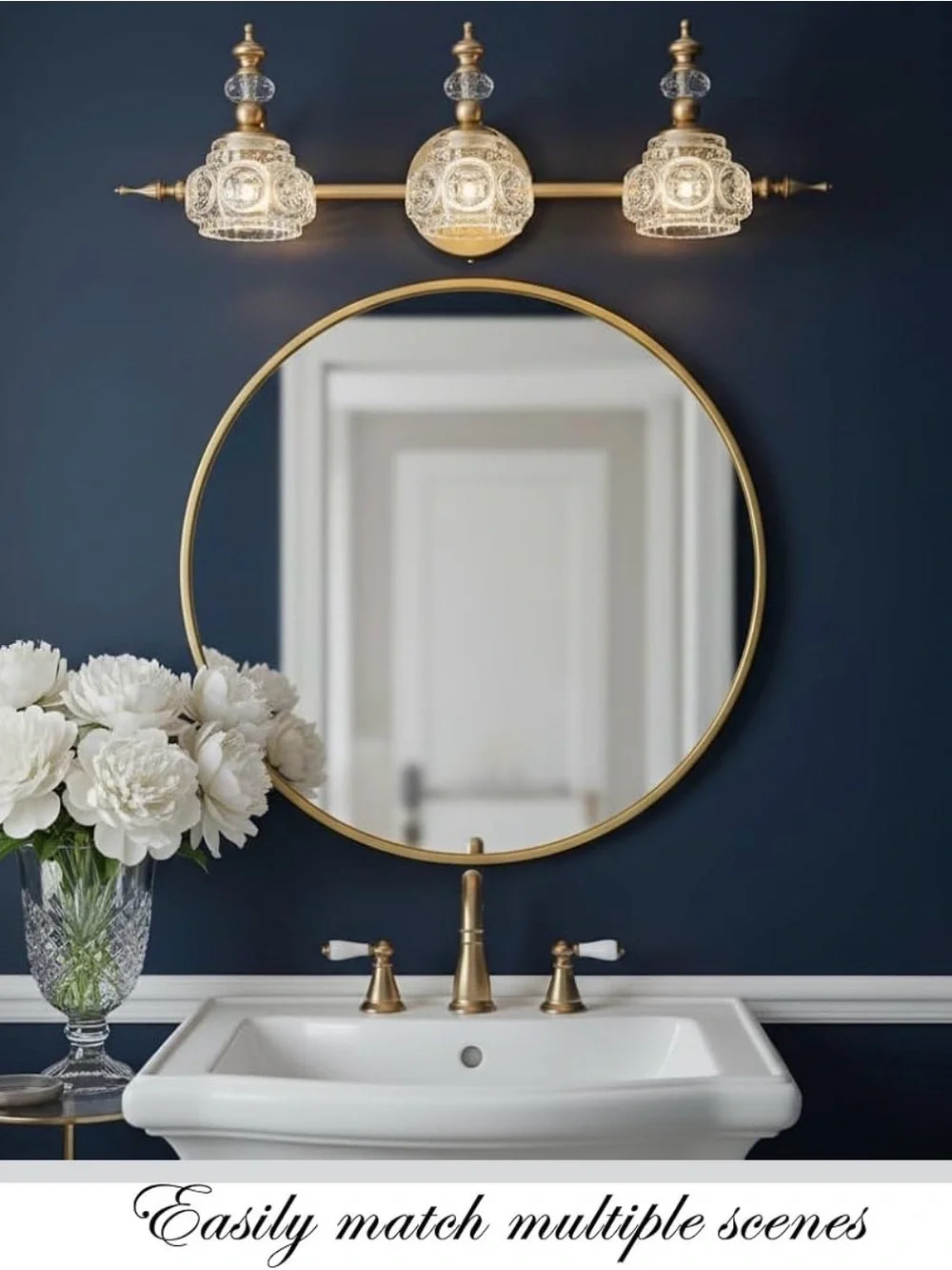 Bathroom Vanity Light Fixtures, Farmhouse Vintage Wall Sconce Lighting with G...